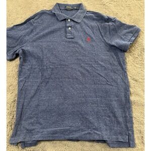 Polo Ralph Lauren Polo Shirt Mens XL Dark Blue Red Pony Classic Fit Cotton